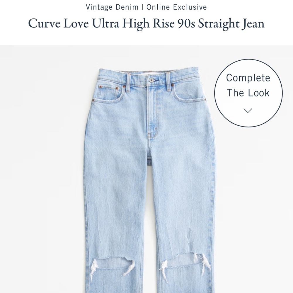 Abercrombie Curve Ultra High Rise 90 Straight Jean